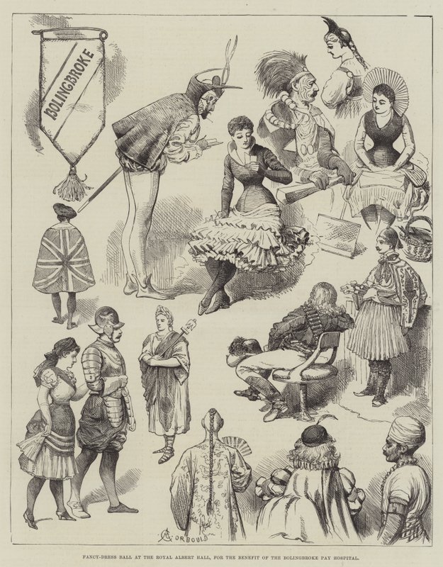 Fancy-Dress Ball i Royal Albert Hall til fordel for Bolingbroke Pay Hospital af Alfred Courbould