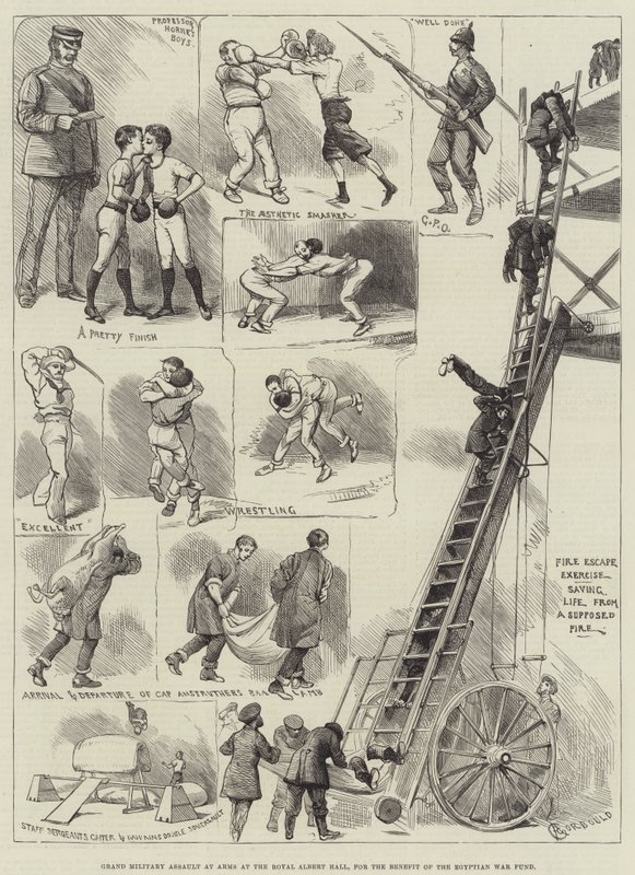 Grand Military Assault at Arms i Royal Albert Hall til fordel for den egyptiske krigsfond af Alfred Courbould