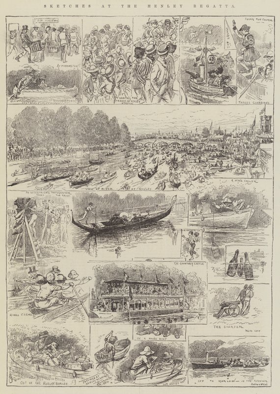Skitser ved Henley Regatta af Alfred Courbould