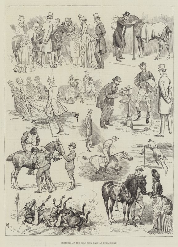 Skitser ved Polo Pony Race i Hurlingham af Alfred Courbould