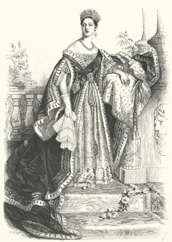 Dronning Victoria (gravering) af Alfred Edward (after) Chalon