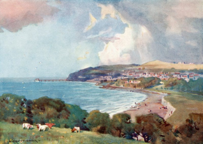 Clevedon, nær Bristol (farve litografi) af Alfred Heaton Cooper