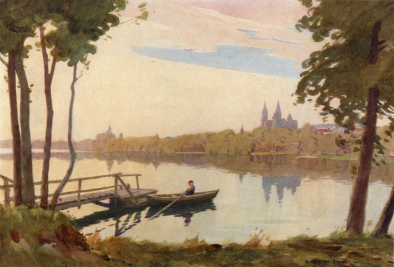 Danmark: Viborg Domkirke (farve litho) af Alfred Heaton Cooper