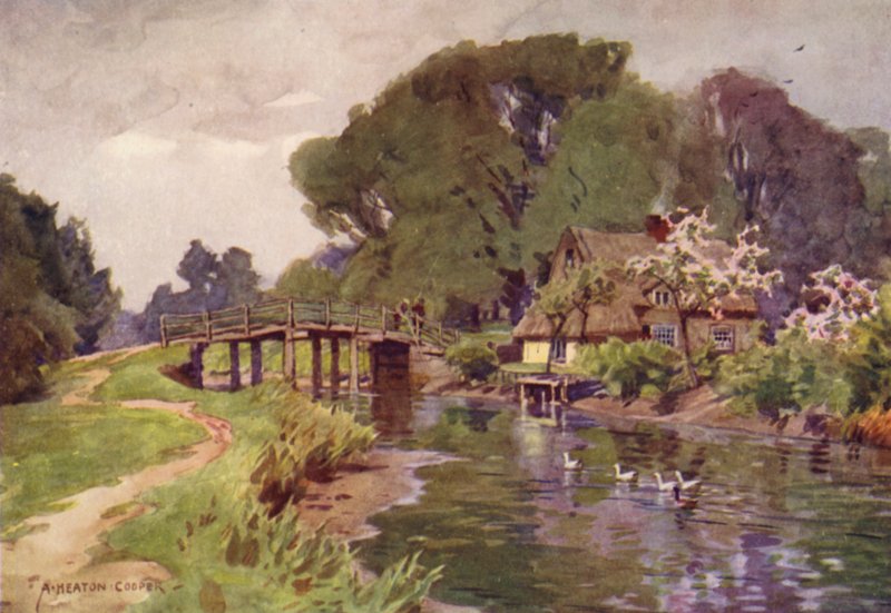Flatford Bridge, Suffolk af Alfred Heaton Cooper