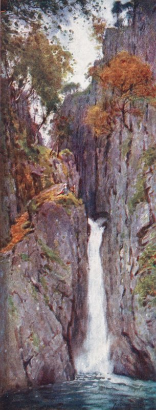 Lake District: Dalegarth Force, Eskdale (farvelitografi) af Alfred Heaton Cooper