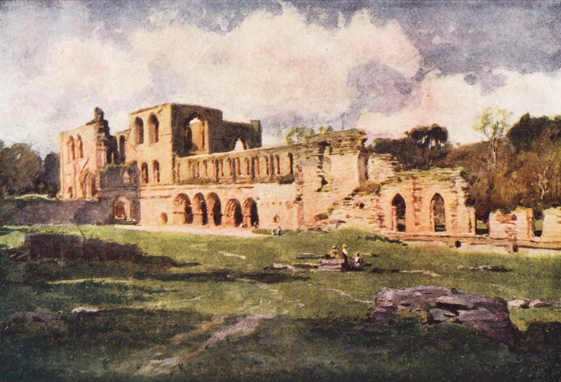 Lake District: Furness Abbey i Vale of Nightshade (farvelitografi) af Alfred Heaton Cooper
