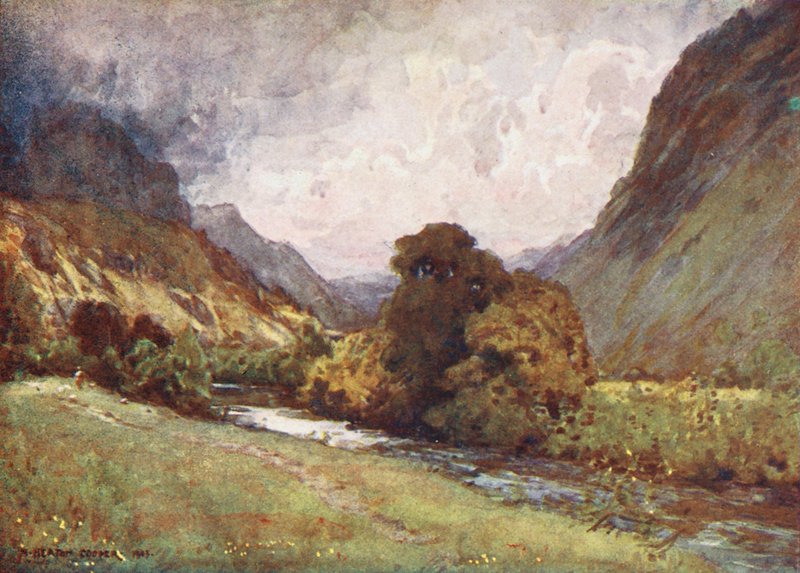 Lake District: Vale of St John, nær Keswick (farvelitografi) af Alfred Heaton Cooper