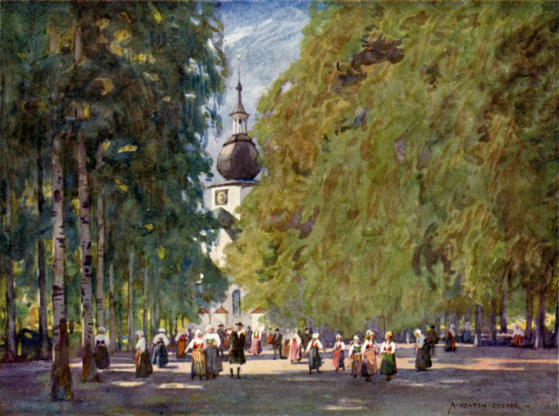Leksand Kirke af Alfred Heaton Cooper