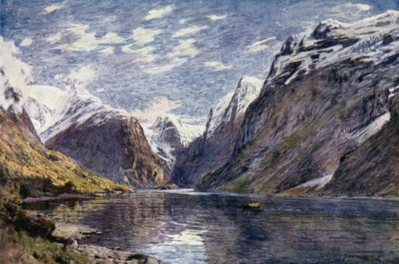 Loen Vand and Glacier, Nord Fjord af Alfred Heaton Cooper
