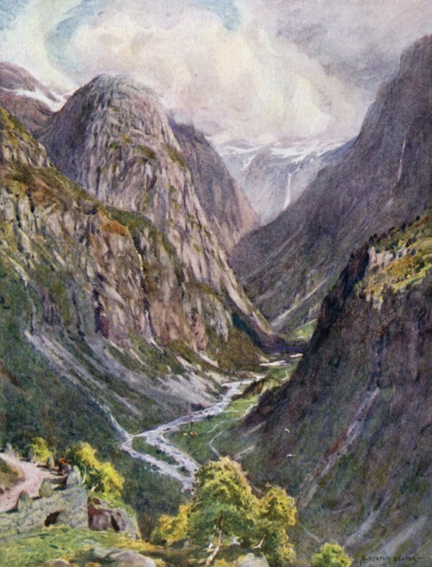 Nærdal, fra Stalheim, Sogne Fjord af Alfred Heaton Cooper