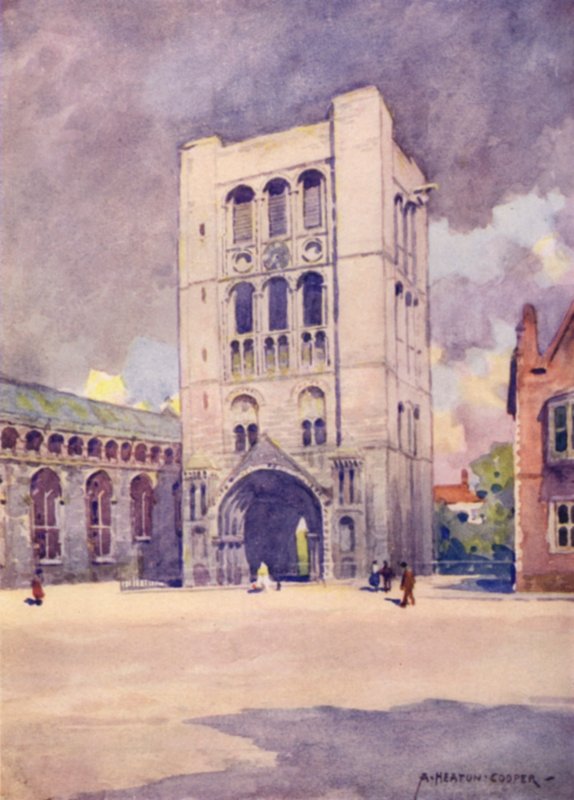Norman Tower, Bury St Edmunds, Suffolk af Alfred Heaton Cooper