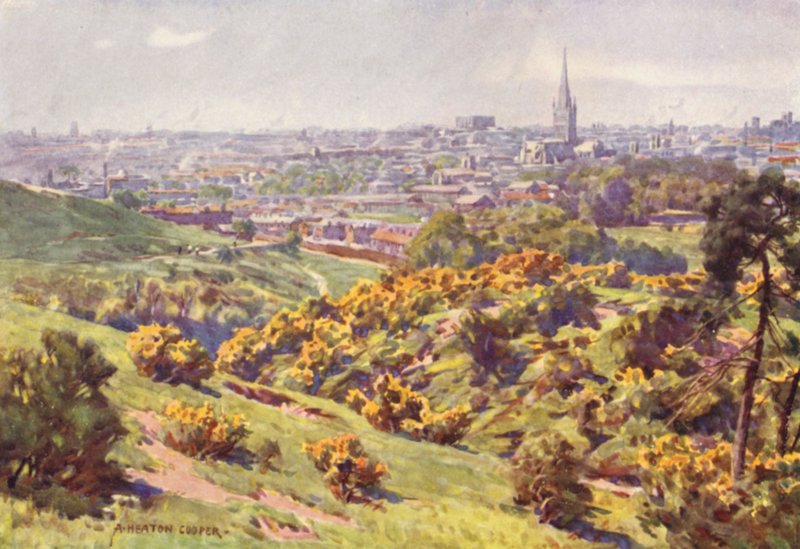 Norwich fra Mousehold Heath, Norfolk af Alfred Heaton Cooper