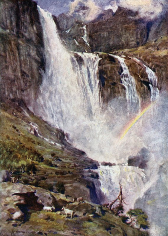 Skjaeggedalsfos, Hardanger Fjord af Alfred Heaton Cooper