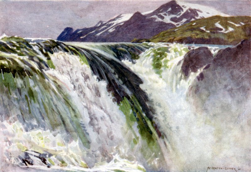 Great Lake, Great Lake Falls, Saltoluokta af Alfred Heaton Cooper