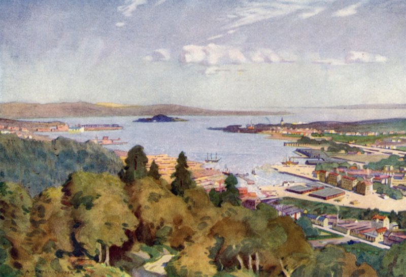 Sundsvall, en stor baltisk træhavn af Alfred Heaton Cooper