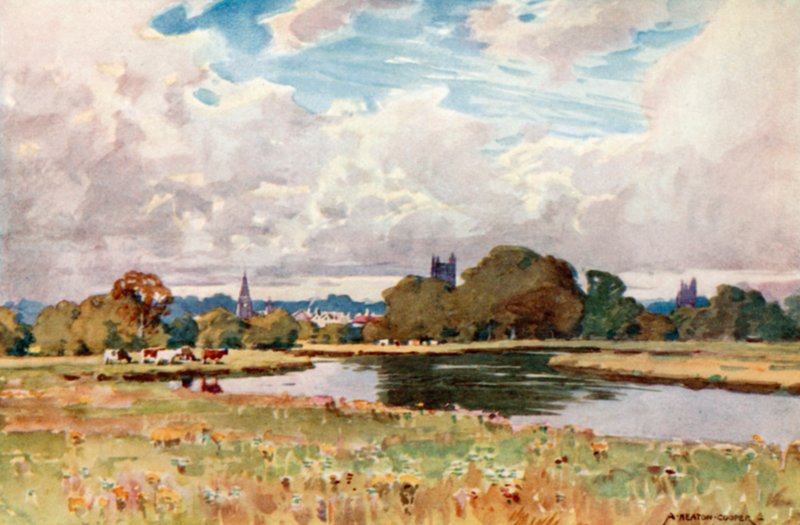 Taunton "s Churches, from the Riverdani af Alfred Heaton Cooper