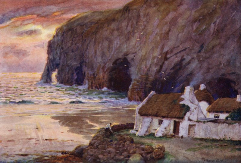 Havgrotterne i Ballybunnion, County Kerry af Alfred Heaton Cooper