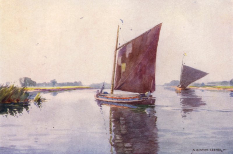 Wherries på Waveney, Suffolk af Alfred Heaton Cooper