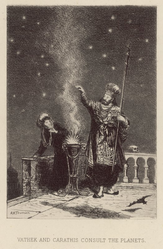 Vathek og Carathis konsulterer planeterne (ætsning) af Alfred Holst Tourrier