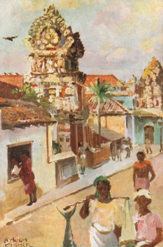 Hindutempler, Colombo af Alfred Hugh Fisher