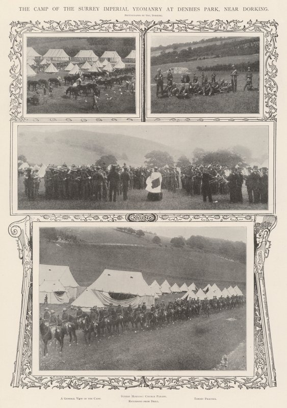 Surrey Imperial Yeomanrys lejr i Denbies Park, nær Dorking af Alfred Hugh Fisher