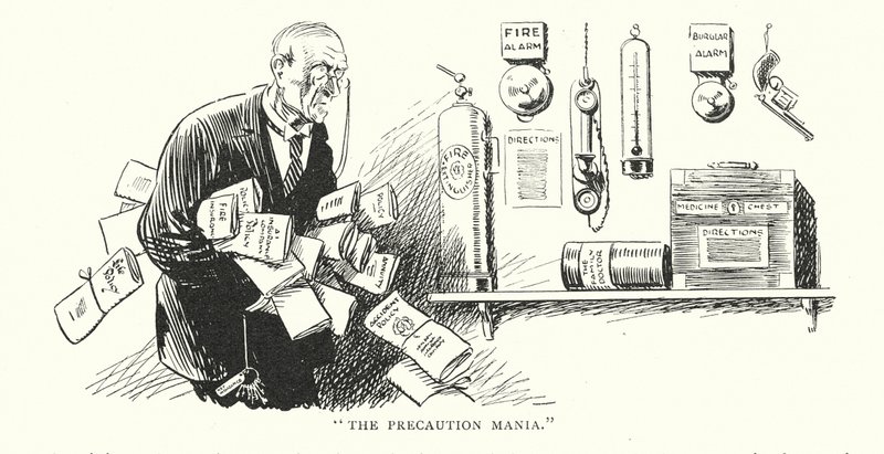 Forsigtighedsmani (litografi) af Alfred Leete