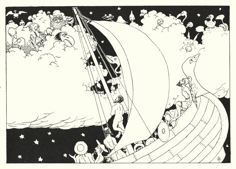 Lucians sande historie: Cloud-Cuckoo-Land (kobberstik) af Alfred Payne Garnett