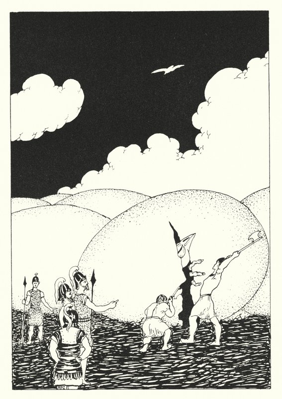 Lucians sande historie: Halcyons æg (kobberstik) af Alfred Payne Garnett