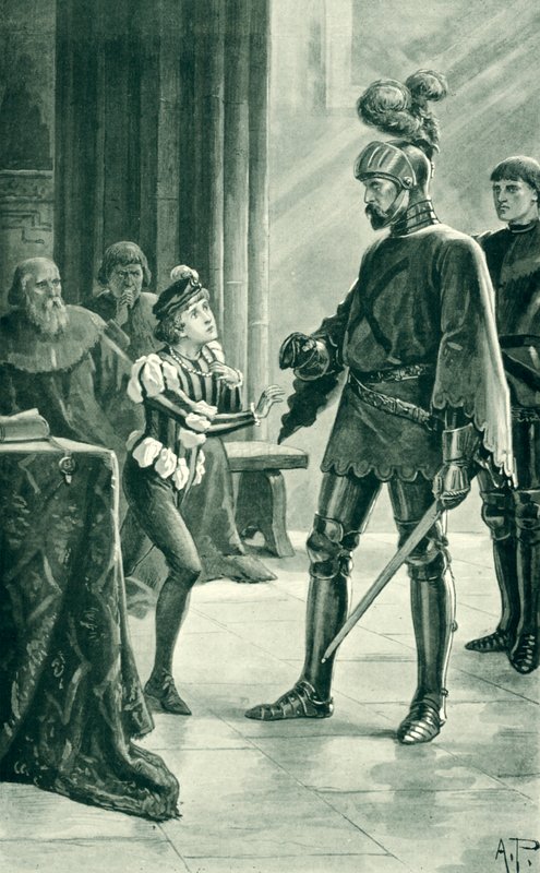 Admiral Sir Andrew Wood og James IV, illustration fra 