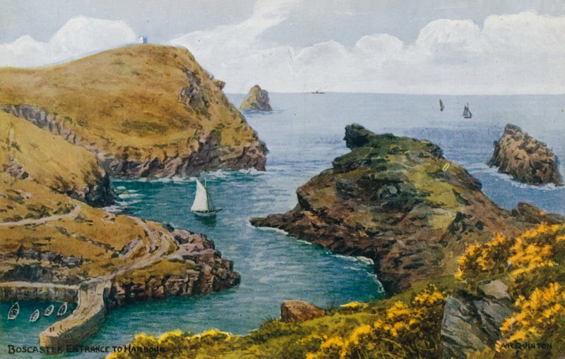 Boscastle, indgang til havnen af Alfred Robert Quinton
