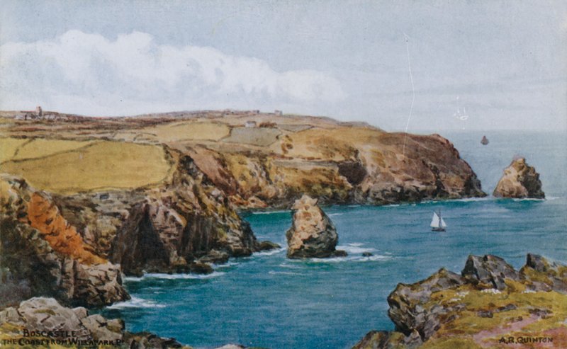 Boscastle, The Coast Fra Willapark P af Alfred Robert Quinton