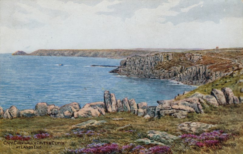 Cape Cornwall, og huler og klipper ved Lands End af Alfred Robert Quinton