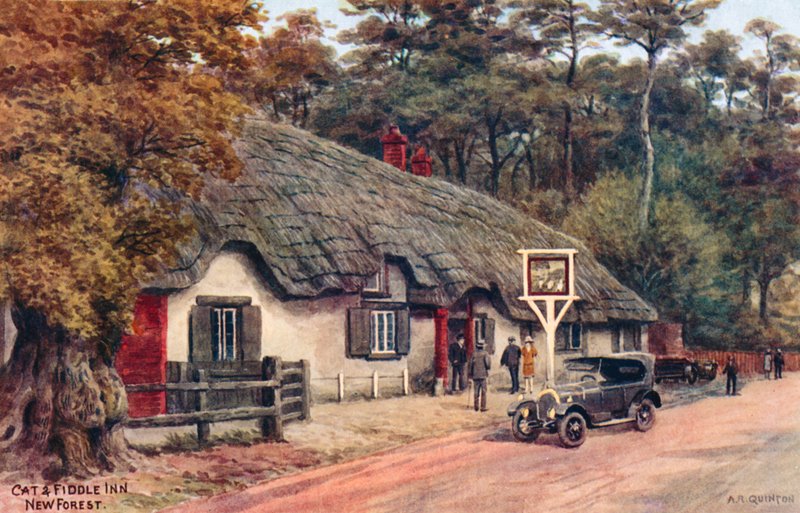 Cat and Fiddle Inn, New Forest af Alfred Robert Quinton