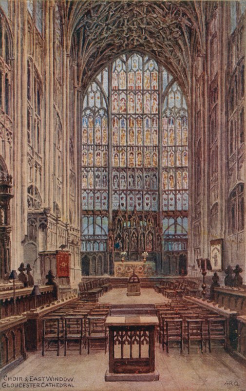 Kor og østvindue, Gloucester-katedralen af Alfred Robert Quinton