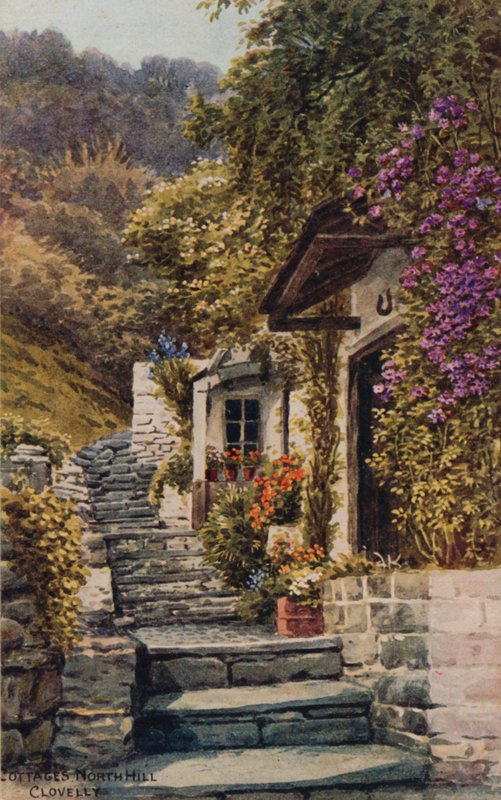 Hytter, North Hill, Clovelly af Alfred Robert Quinton