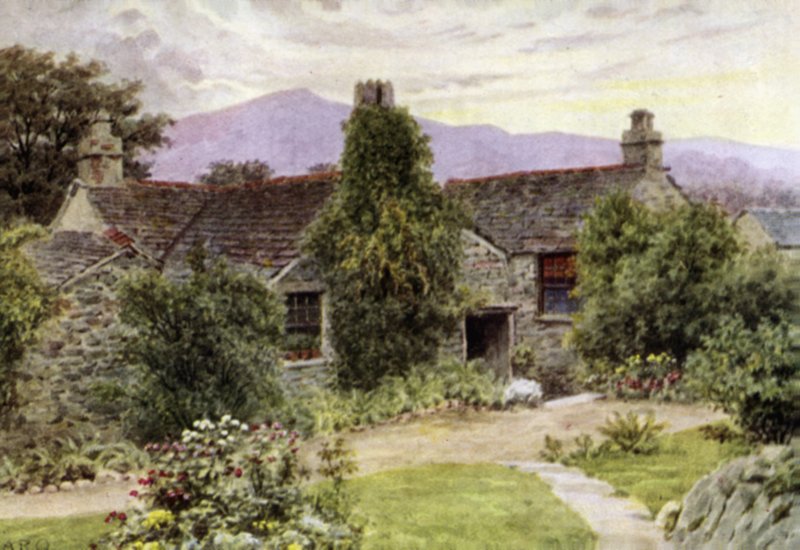 Dove Cottage, Grasmere (farve litho) af Alfred Robert Quinton