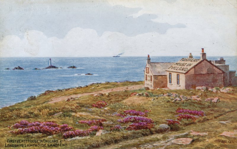 Første og sidste hus i England og Longships Lighthouse, Lands End af Alfred Robert Quinton