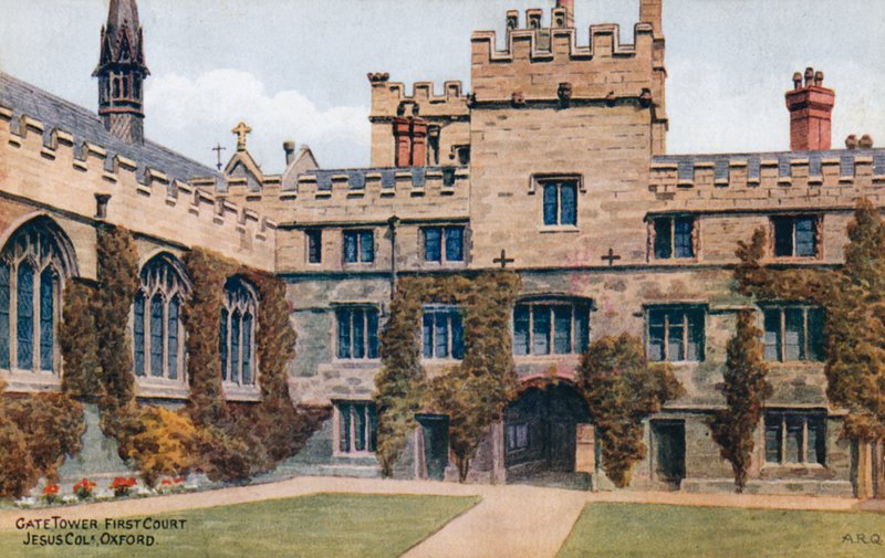 Gate Tower, First Court, Jesus College, Oxford af Alfred Robert Quinton