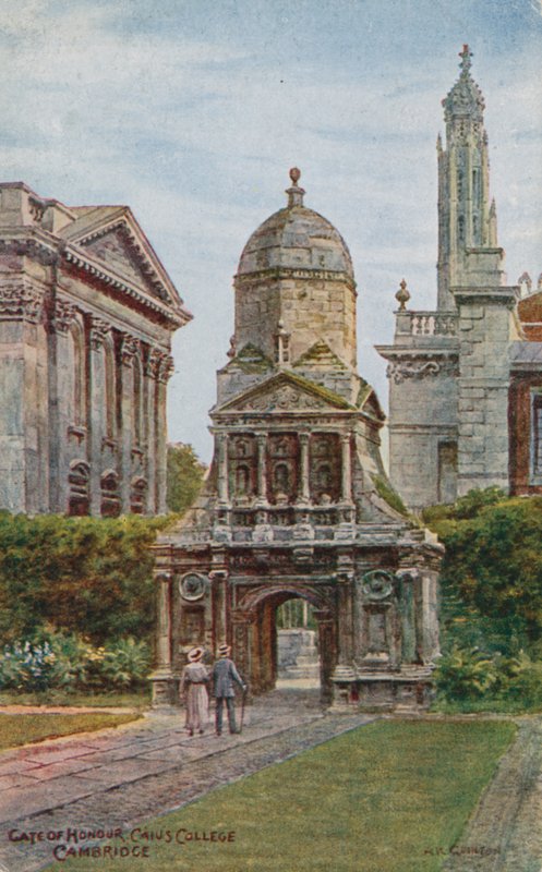 Gate of Honour, Caius College, Cambridge (farve litho) af Alfred Robert Quinton