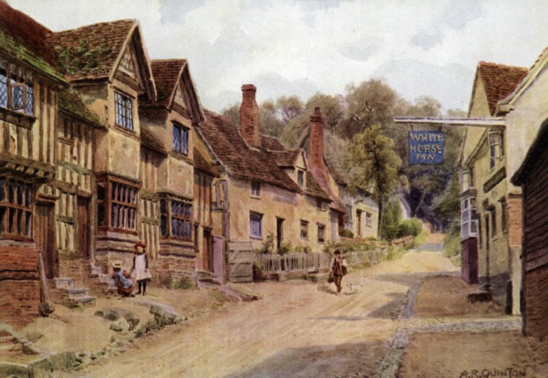 Huse tidligere beboet af vævere, Kersey, Suffolk af Alfred Robert Quinton