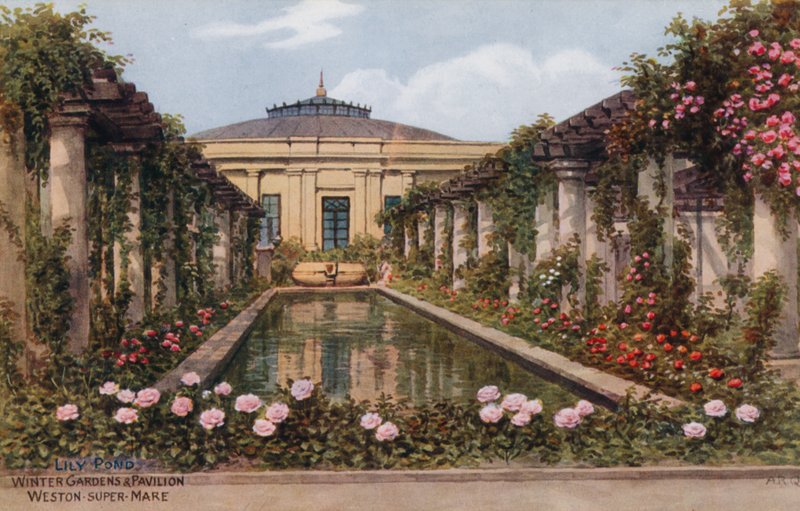 Lily Pond, Winter Gardens and Pavillion, Weston Super Mare af Alfred Robert Quinton