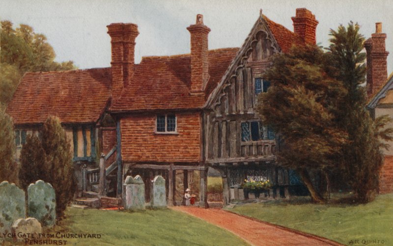 Lych Gate fra Churchyard, Penshurst af Alfred Robert Quinton