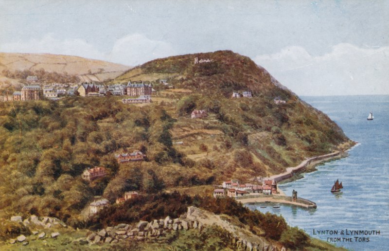 Lynton og Lynmouth fra Tors af Alfred Robert Quinton