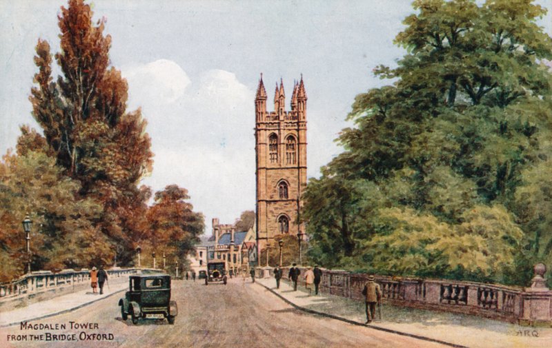Magdalen Tower, fra broen, Oxford af Alfred Robert Quinton