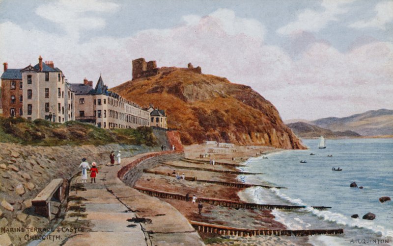 Marine terrasse og slot, Criccieth af Alfred Robert Quinton