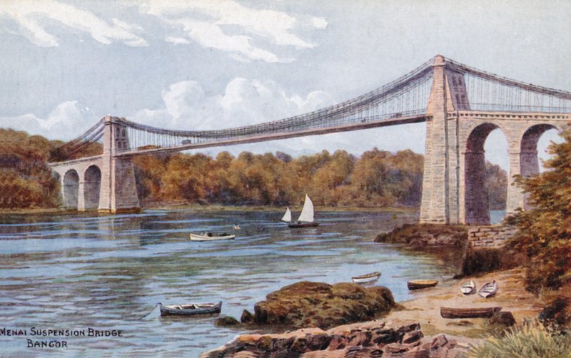 Menai Suspension Bridge, Bangor af Alfred Robert Quinton