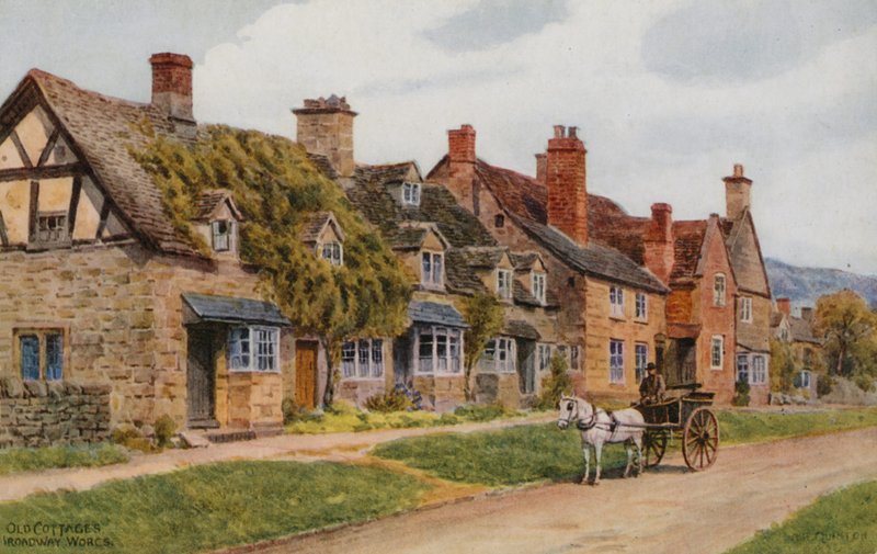 Old Cottages, Broadway, Worcs af Alfred Robert Quinton