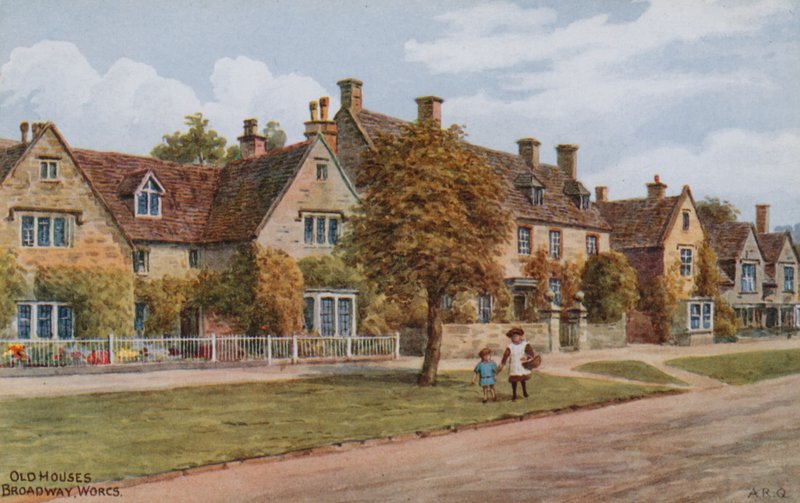 Gamle huse, Broadway, Worcs af Alfred Robert Quinton