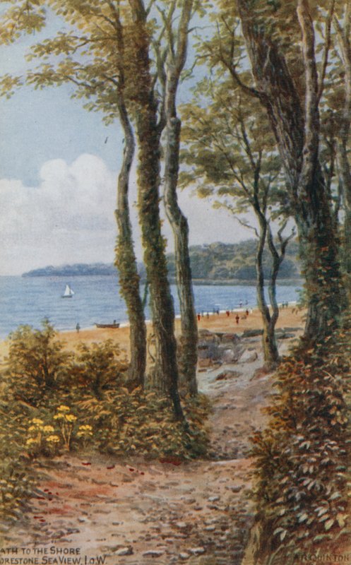 Sti til kysten, havudsigt, Isle of Wight af Alfred Robert Quinton