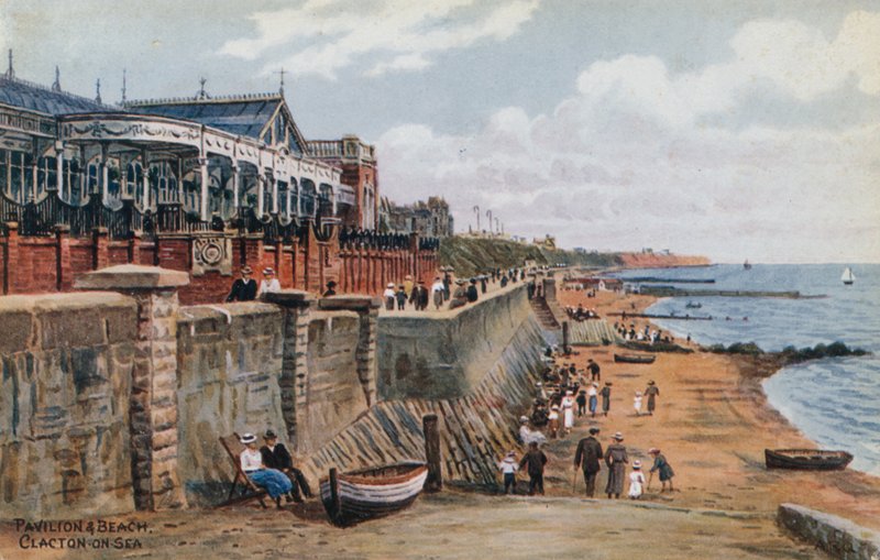 Pavilion og Beach, Clacton-on-Sea af Alfred Robert Quinton